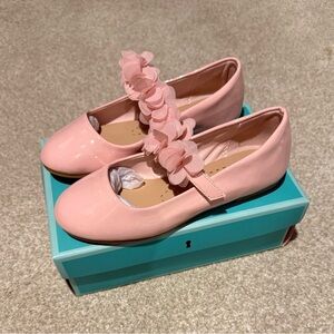 Copper Key Blossom Blush Pink Patent Leather Girls Shoes with Floral Strap 10 M